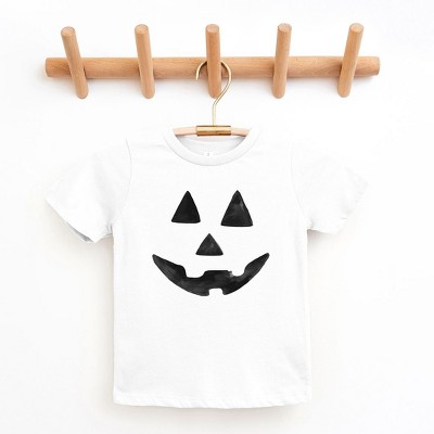 The Juniper Shop Watercolor Jack-O-Lantern Face Toddler Short Sleeve Tee