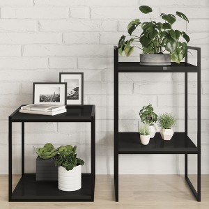 vidaXL Bookshelf Boards 8 pcs High Gloss Black 15.7"x15.7"x0.6" Engineered Wood - 1 of 4
