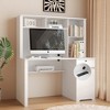 Lyngins Multi-Functional Home Computer Desk with Hutch & Bookshelf, Wood Executive Desk, Home Office Desk with Drawers, 2 AC Outlets, 2 USB Ports - 3 of 4