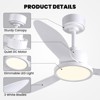 Ludomide 42 Inch White Ceiling Fans with Lights and Remote/APP/Wall Switch, Dimmable Led Chandelier Fan for Bedroom - 4 of 4
