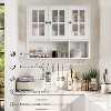 Sapphtopaz Modern Wall Mounted Bathroom Cabinet with Open Shelf & Towel Rack,2-Tier Wall Cabinet with Fluted Glass Doors Storage Cabinet - 2 of 4