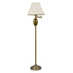 Antique Brass Swing Arm Floor Lamp (Lamp Only)