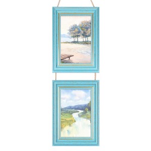 REGALWOVEN Hanging Collage Picture Frames Wall Decor Photo Rustic Frame with Rope - 1 of 4