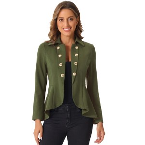 INSPIRE CHIC Women's Open Front Decor Buttons High Low Hem Steampunk Gothic Jacket - 1 of 4