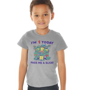 Pizza Birthday Kids T Shirt For Toddlers, Athletic Heather - 1 of 4