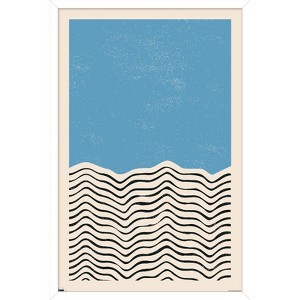 Trends International Geometric - Blue Framed Wall Poster Prints - 1 of 4