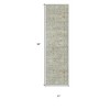 HomeRoots 8' Green And Ivory Oriental Distressed Runner Rug With Fringe - 3 of 4