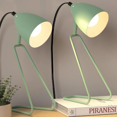 ROTTOGOON 12.52" Table Lamps Modern 350° Rotatable Small Desk Lamp Reading Bedside 2 Bulbs Included Green 2-Pack