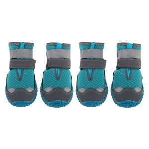Unique Bargains Pet Footwear Dog Boots Lake Blue 4 Pcs - 1 of 4