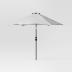 9' Round Outdoor Patio Market Umbrella with Black Pole - Threshold™ - 1 of 4