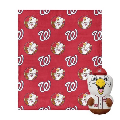 MLB Washington Nationals Mascot Silk Touch Throw Blanket and 11" Plush