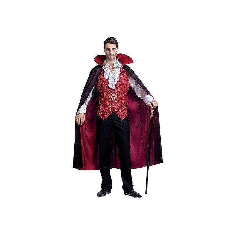 Syncfun Men Scary Medieval Vampire Costumes Halloween Dracula Vampire Costume Adult Men Vampire Cosplay, 2 of 8