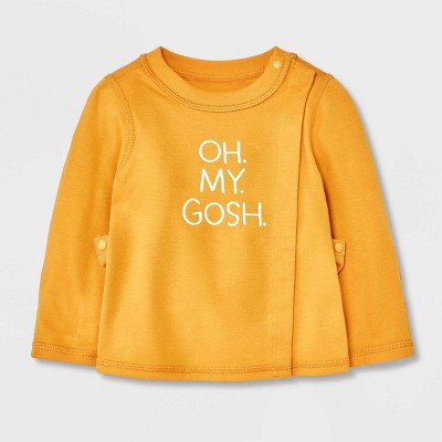 Image of Baby Side Snap Adaptive Long Sleeve T-Shirt - Cat & Jack™ Yellow 0-3M