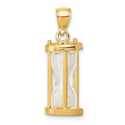 Black Bow Jewelry 14k Yellow Gold 3D Hourglass Pendant