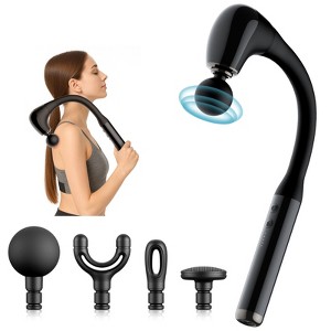 SUGIFT Ergonomic Extended Handle Massage Gun – Deep Tissue Muscle Massager with 4 Heads, 5 Speeds, Quiet Motor & Long Battery Life - 1 of 4