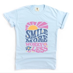 Simply Sage Market Smile More Worry Less Sunshine Garment Dyed Tee - 1 of 4