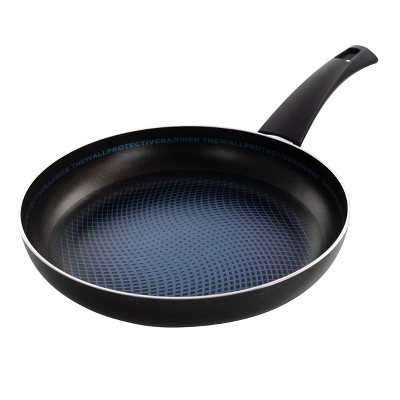 Gibson Home Piletti 10 Inch Aluminum Frying Pan in Black and Blue