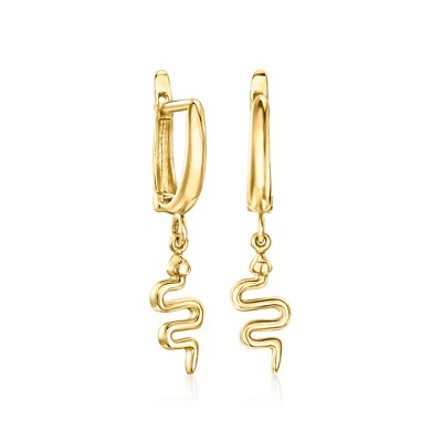 RS Pure by Ross-Simons 18kt Gold Vermeil Snake Hoop Drop Earrings