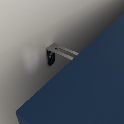 Inside back of cabinet top, mechanism visible