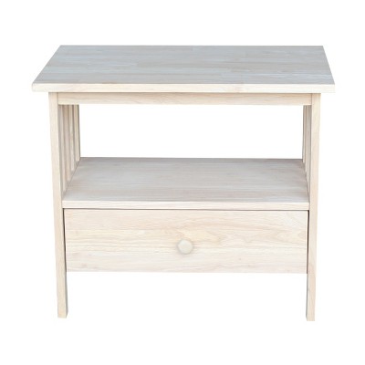 Unfinished Solid Parawood Mission TV Stand with Drawer