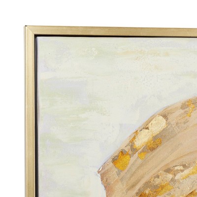 Oversized Gold Framed Elephant Canvas Wall Art