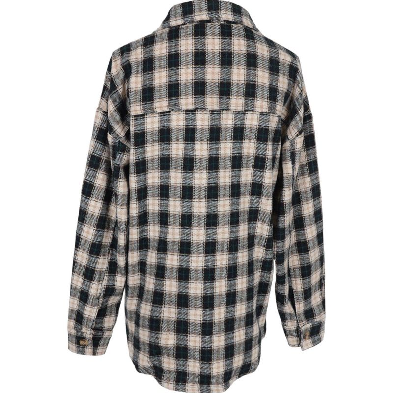 Anna-Kaci Women's Plaid Shacket Jacket Long Sleeve Button Down Fall Shirts Coat, 3 of 6