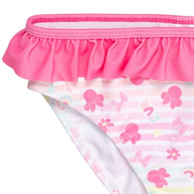 Disney Mickey Mouse & Friends Minnie Mouse Little Girls Tankini Top Bikini Bottom and Scrunchie 3 Piece Swimsuit Set Pink 4 — фото 7