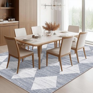 Washable Runner Area Rug, Non Slip Non Shedding Print Carpet, Modern Stain Resistant Foldable Soft Door Mat for Kitchen Hallway - 1 of 4