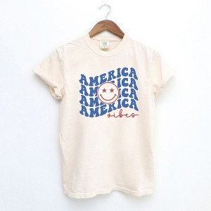 Simply Sage Market Women's America Vibes Stacked Short Sleeve Garment Dyed Tee - 1 of 2