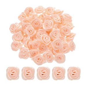 Unique Bargains Polyester Lightweight Smooth Texture Durable Ribbon Roses 100 Pcs - 1 of 4