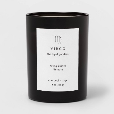 8oz Glass Jar Zodiac Candles Black - Threshold™