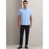INSPIRE CHIC Men's Solid Short Sleeve Cotton Regular Fit Button Down Business Oxford Shirt - 2 of 4