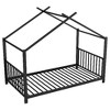 CAVINAS Whimsical Twin Size Platform Bed Frame, Toddler Bed for Bedroom, Metal House Kids Floor Bed Frame with Slat Support, No Box Spring Needed - 4 of 4