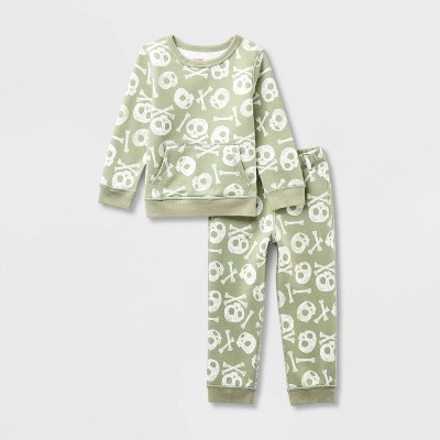 Toddlers' Adaptive Halloween Fleece Set - Cat & Jack™ Light Olive Green