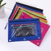 Paaaawaters Binder Pencil Pouches, Pencil Pouch for 3 Ring Binder, Clear Window Zipper Pencil Case Bluk 10 Pack 5 Colors - 4 of 4