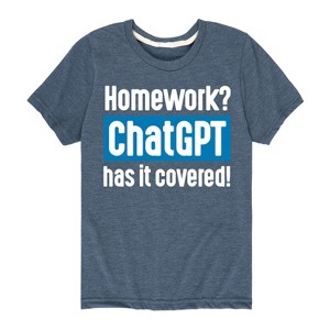 Boys' - Instant Message - Homework ChatGTP Has It Covered Short Sleeve Graphic T-Shirt - 1 of 4