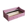 Kumasinova Twin/Full Size Daybed with 2 Storage Drawers,Fabric Upholstered Sofa Bed with Button Tufted Back & Piped Arms for Living Room,Bedroom - 4 of 4