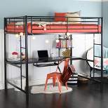 Full Analise Metal Loft Bed with Wood Desk - Saracina Home