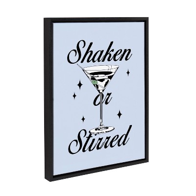 Kate & Laurel All Things Decor 18"x24" Shaken or Stirred Blue Framed Canvas by Alli Standefer Black