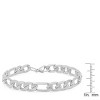 Steeltime Men's stainless steel accented figaro chain link bracelet. Color Options: Silver, Gold - 3 of 4