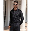 Coolmee Men's Velvet Shirts Long Sleeve Button Up Shirt Wedding Party Prom Shirt - 2 of 4