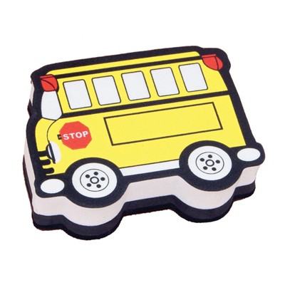 Ashley Productions Magnetic Whiteboard Eraser, School Bus (Pack of 6)