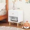 VYNXARIA 23.22in H Wooden Nightstand with One Drawer One Shelf for Kids, Adults, White - 2 of 4