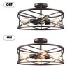 Cedar Hill 1 4-Light 17-in Matte Bronze LED Semi Flush Mount Light - 3 of 4