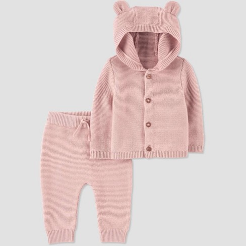 Carter's Just One You® Baby Girls' Bear Ears Top & Bottom Set - Pink - image 1 of 3