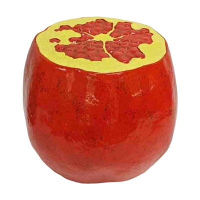 Vynxaria Pomegranate Fruit Stool, 13.4" Oversized Resin Multi-Purpose Stool/Side Table/Plant Stand - Indoor Outdoor Home Garden Decor
