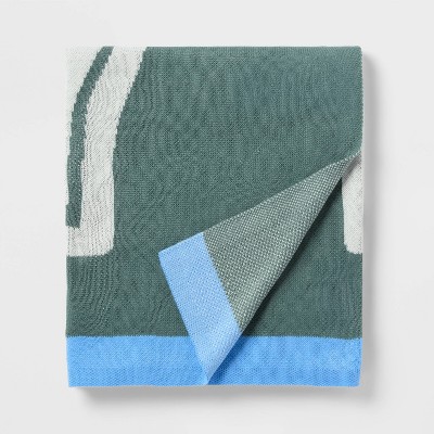 48"x58" #1 Fan Knit Kids' Throw Blanket Green - Pillowfort™