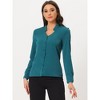 Allegra K Women's Elegant V Neck Work Office Button Up Shirt - 2 of 4