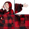 PAVILIA Wearable Blanket Hoodie Adults, Faux Shearling Cozy Oversized Hooded Sweatshirt, Warm Fleece Two Pockets - 2 of 4