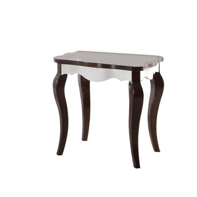 Acme Furniture Mathias Accent Table White/Walnut Finish